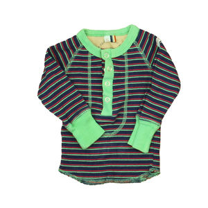 Little Shrimp Boys Blue | Green | Red Henley size: 3 Months